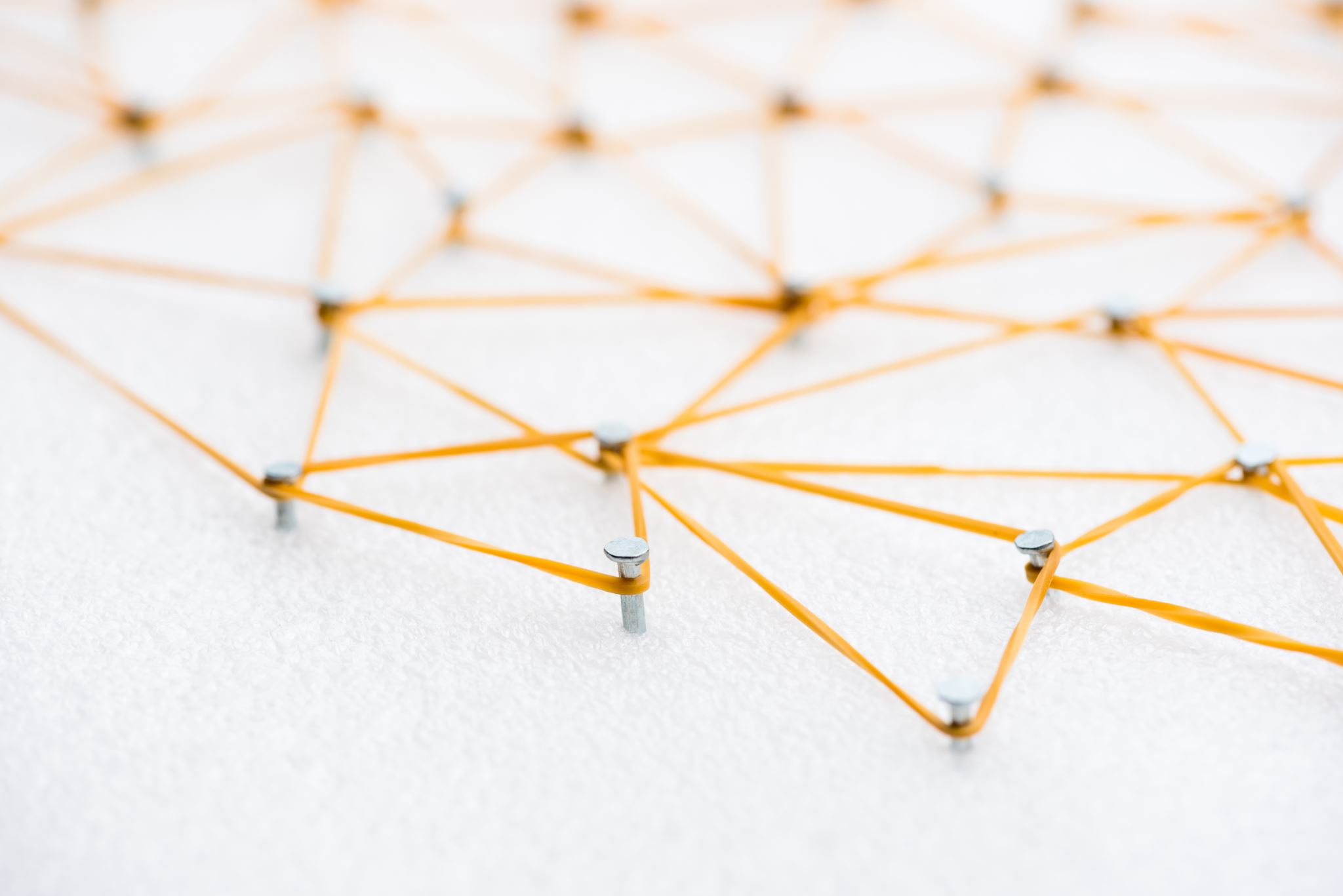 A physical network of connected nodes, illustrating route pairing across a district